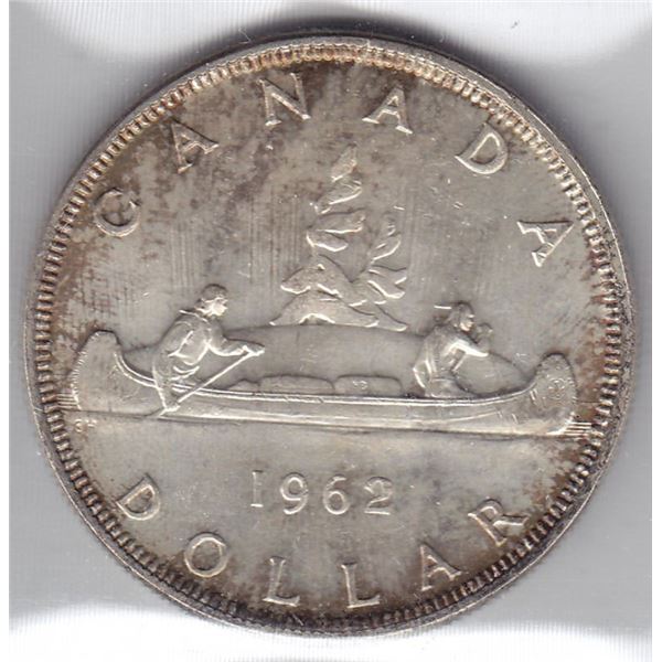 1962 Canada ICCS Graded Silver $1 Dollar Coin - MS-65