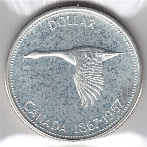 1967 Canada ICCS Graded Silver $1 Dollar Coin - PL-66