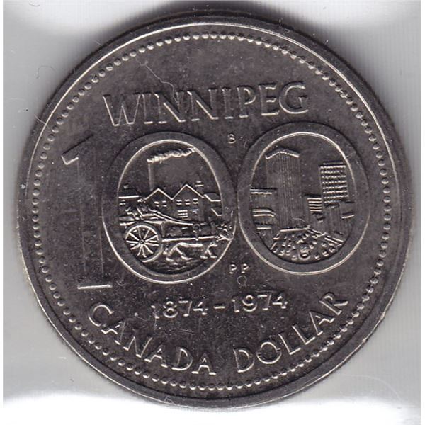 1974 Canada ICCS Graded Nickel $1 Dollar Coin - MS-64 - Double Yoke