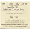 Image 3 : 1947 Canada ICCS Graded Silver Dollar Coin, Double HP, Pointed 7, Dot, A U 55