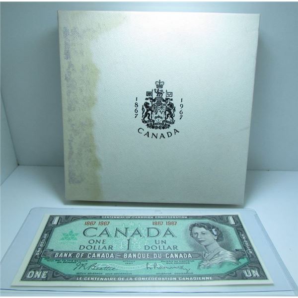 1967 Canada Specimen Coin Set With Centennial $1 Dollar Bank Note *No Gold Coin*