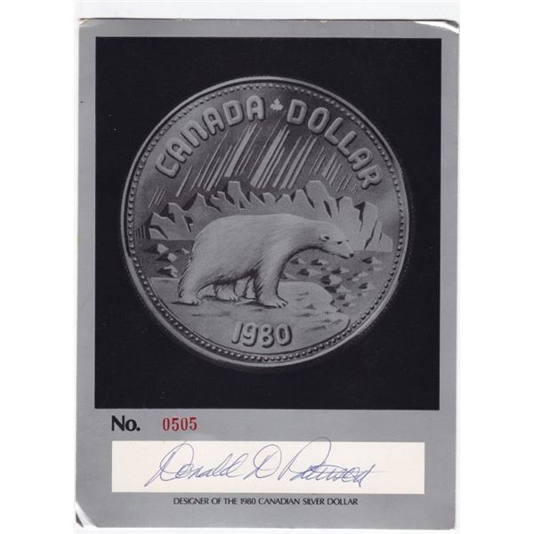 1980 Canada Dollar Designer Card - Signed By Donald D Patterson #505