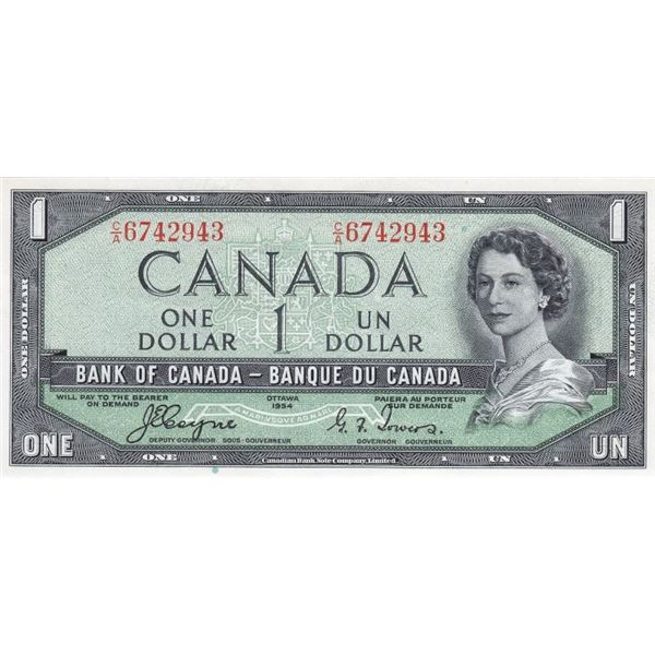 1954 Bank Of Canada $1 Devil's Face Bank Note - UNC