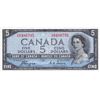 Image 1 : 1954 Bank Of Canada $5 Devil's Face Bank Note - AU
