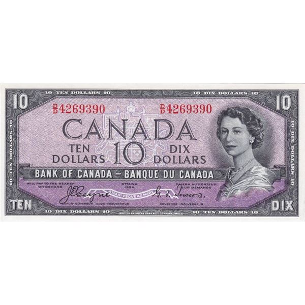 1954 Bank Of Canada $10 Devil's Face Bank Note - UNC