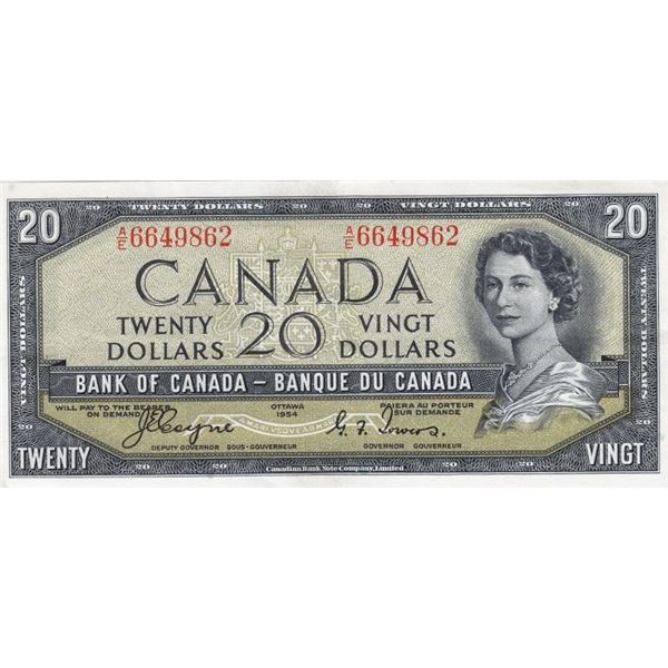 1954 Bank Of Canada $20 Devil's Face Bank Note - AU 55