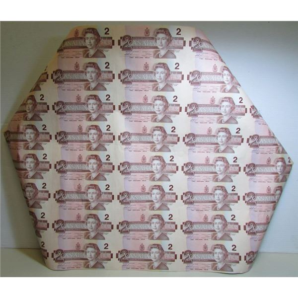 Uncut Sheet Of 1986 Canada $2 Two Dollar Bank Notes