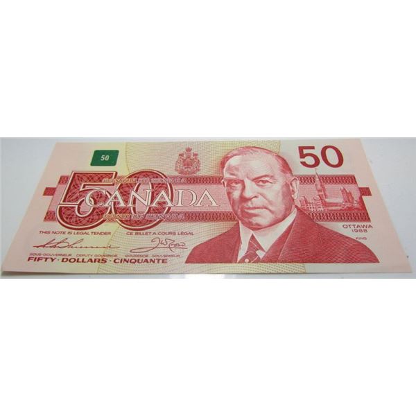 1988 Bank Of Canada $50 Bank Note - Thiessen/Crow