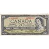 Image 1 : 1954 Bank Of Canada $20 Modified Portrait Bank Note - Beattie / Rasminsky