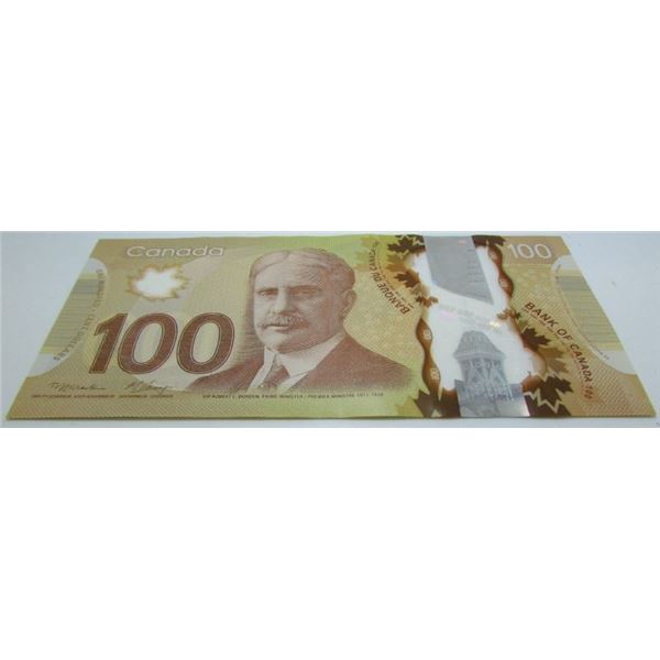 2011 Bank Of Canada $100 Bank Note - 2 Digit Repeater Serial Number