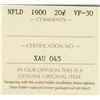 Image 3 : 1900 Newfoundland Canada ICCS Graded Silver 20 Cent Coin - VF-30