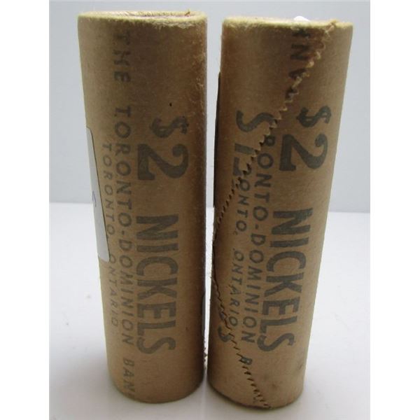 2 x Original Toronto Dominion Bank 5-Cent Nickel Double Head Bank Rolls - Believe To Be 1965