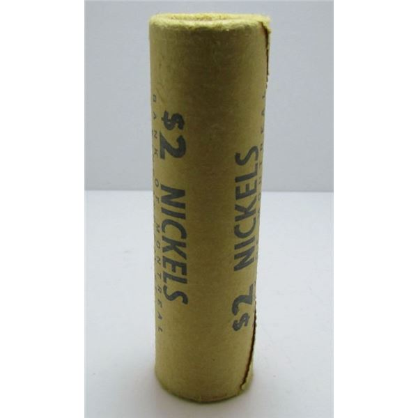 1965 Canada Bank Of Montreal Original 5-Cent Nickel Bank Roll