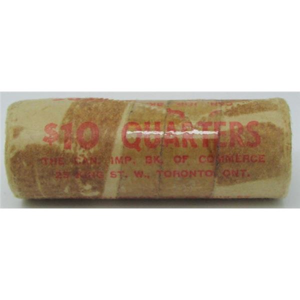 1964 Canada Silver Quarter Original CIBC Bank Roll
