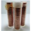 Image 1 : 3 Rolls Of Canadian Small-Cent Penny Coins - ALL RED - 1963, 1964, 1966