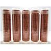 Image 1 : 5 Rolls Of 1966 Canada Red BU Smal Cent Penny Rolls - Directly From A Mint Bag