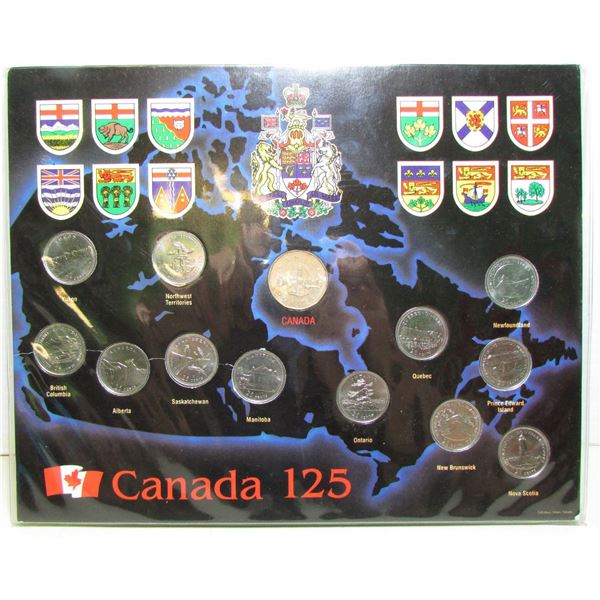 Canada 125 Sterling Silver Quarter Collection With Parliament Loonie In RCM Box (1992)