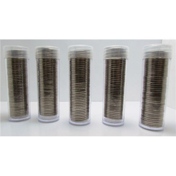 5 Rolls Of 1965 BU Canadian 5-Cent Nickel Coins - Directly From Bank Bag