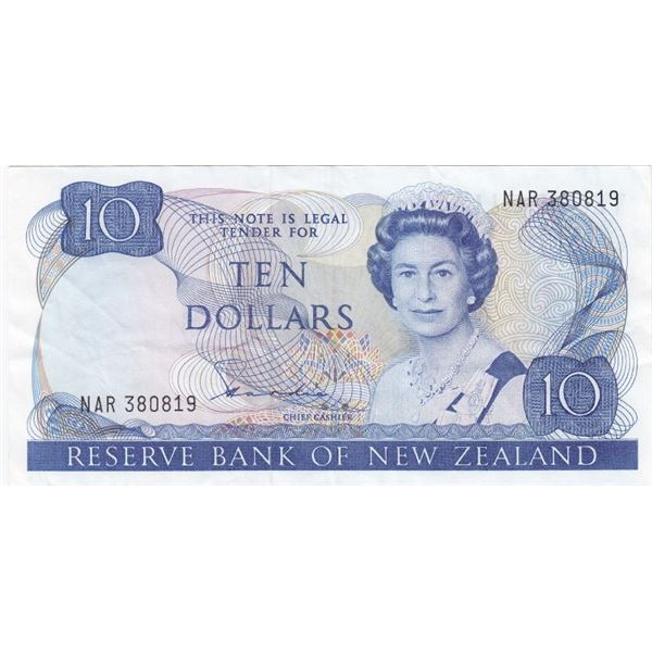 1981 New Zealand - Reserve Bank - $10 Dollar Bank Note