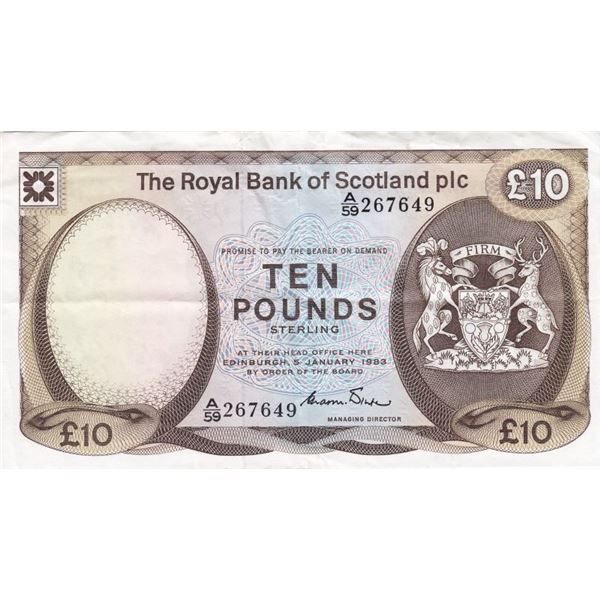 1983 Royal Bank Of Scotland 10 Pound Bank Note