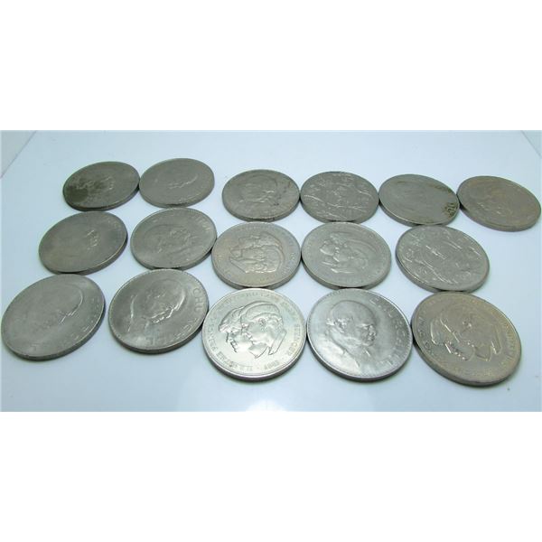 UK - Great Britain Copper-Nickel Coin Lot - 16 Coins