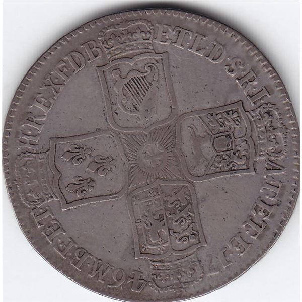 1746 Great Britain (UK) Sterling Silver Half Crown Coin - VF