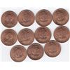 Image 1 : 10 x 1965 UK - Great Britain - Half Penny Coins (AU - UNC) -- STILL RED!!