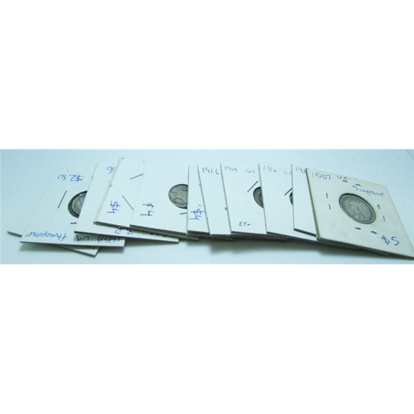 Great Britain - UK - Sterling Silver Coin Lot - 1859 - 1919 - 11 Coins