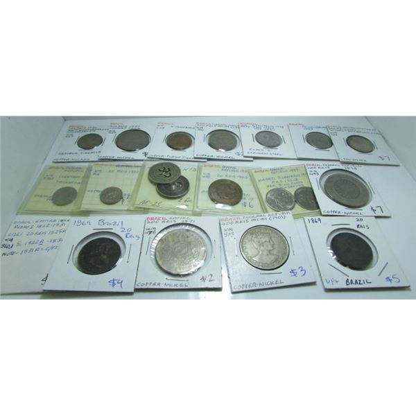 Lot Of 18 Brazilian Coins