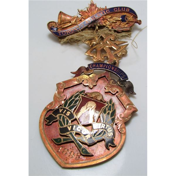 14 Kt Gold 1895 Toronto Athletic Club Championship Medal - Quarter Mile