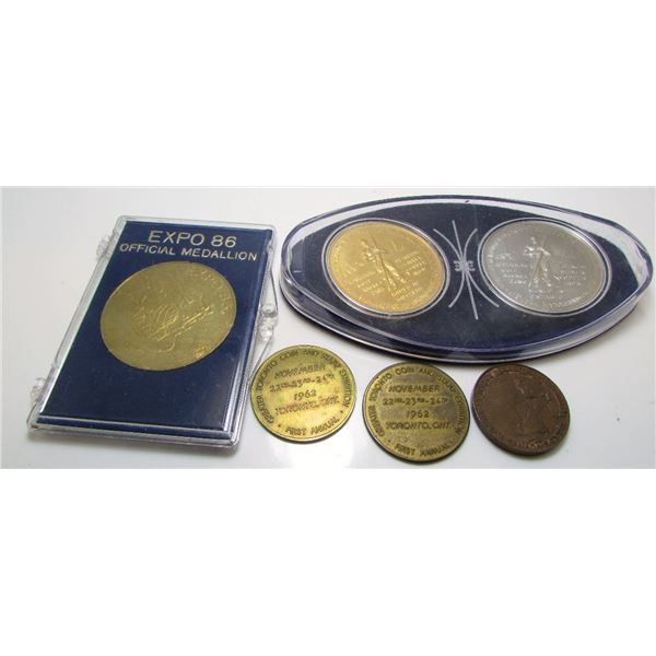 Lot Of Various Medals - Expo 86, Mining Medals - Coin & Stamp Exhibition Tokens