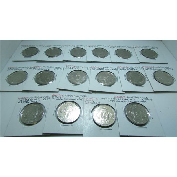1997 France Football Federation Tokens/Medals - 16 Pieces