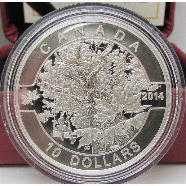 2014 O Canada Series $10 Fine Silver Coin - Down By The Old Maple Tree - By RCM