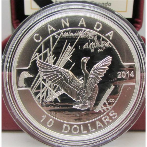 2014 O Canada Series $10 Fine Silver Coin - Canada Goose - By RCM