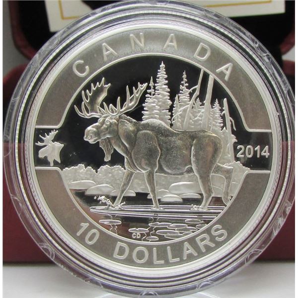 2014 O Canada Series $10 Fine Silver Coin - Moose - By RCM