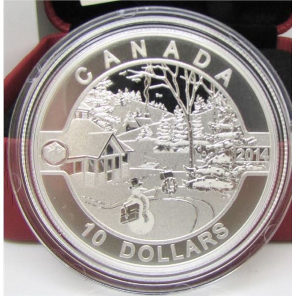2014 O Canada Series $10 Fine Silver Coin - Canadian Holiday Scene - By RCM