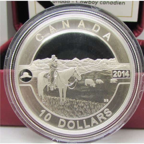 2014 O Canada Series $10 Fine Silver Coin - The Canadian Cowboy - By RCM