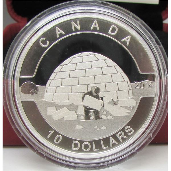 2014 O Canada Series $10 Fine Silver Coin - The Igloo - By RCM