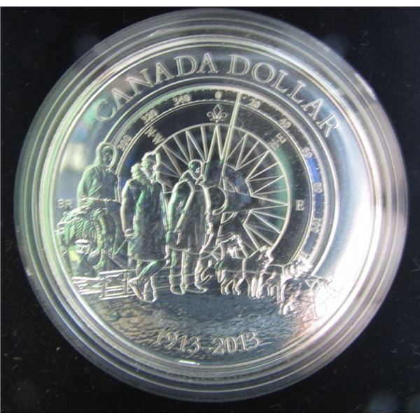 2013 Canada Brilliant Uncirculated Silver Dollar - The Canadian Arctic Exploration BY RCM