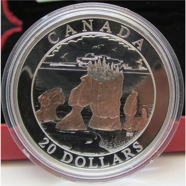 2004 Canada $20 Fine Silver Coin - The Hopewell Rocks By RCM