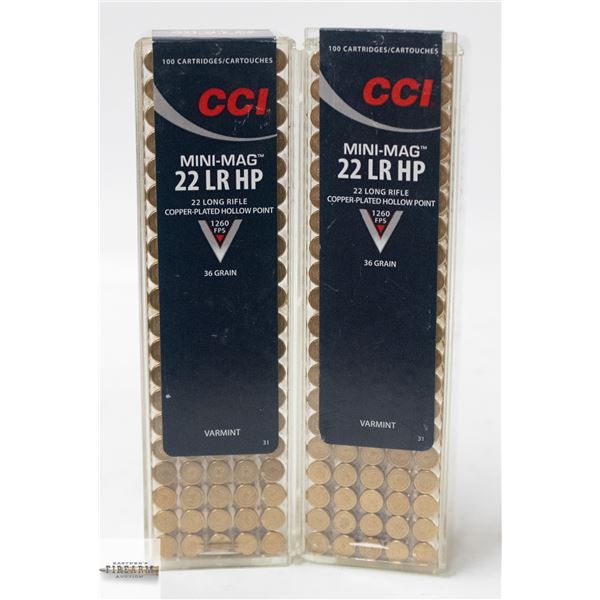 200 CCI MINI-MAG .22 LR HP 36 GR CARTRIDGES