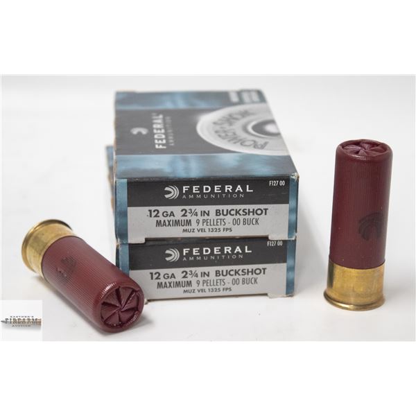 1,0 FEDERAL POWER-SHOK 12 GUAGE 2 3/4" BUCKSHOT