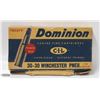 Image 1 : 20 DOMINION 30-30 WIN PNEU 150 GR CARTRIDGES