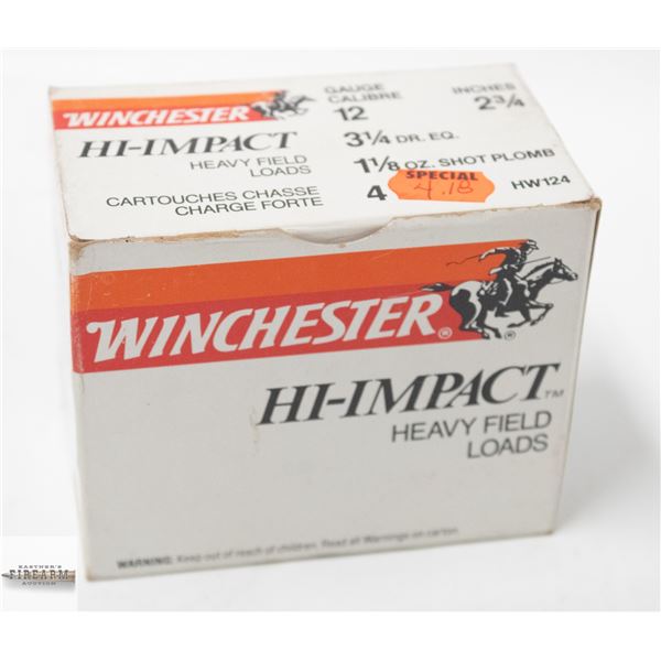 WINCHESTER HI-IMPACT 12 GUAGE 2 3/4" SHOTGUN SHELL