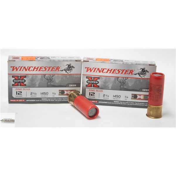10 WINCHESTER SUPER X 12 GUAGE ZINC SLUGS