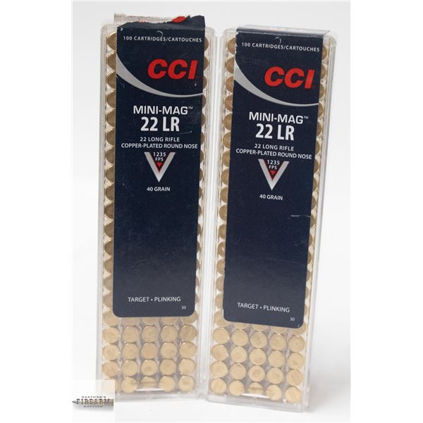 200 CCI MINI-MAG .22 LR 40 GRAIN CARTRIDGES