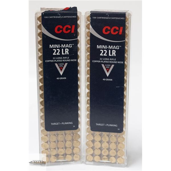 200 CCI MINI-MAG .22 LR 40 GRAIN CARTRIDGES
