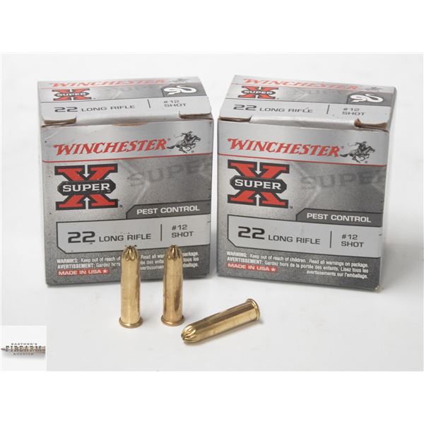 100 WINCHESTER SUPER X .22 LR #12 SHOT CARTRIDGES