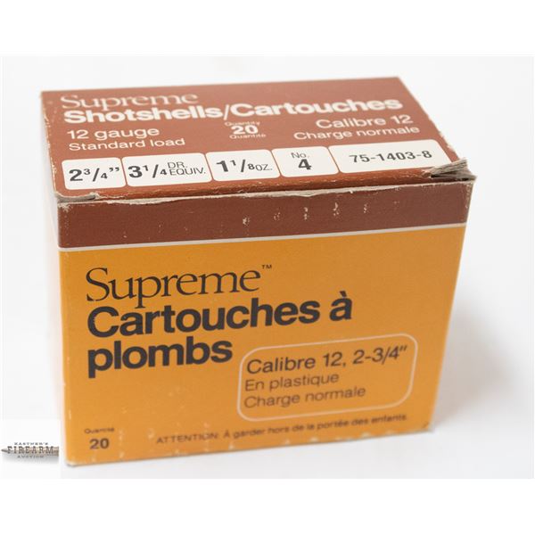 25 SUPREME 12 GUAGE 2 3/4  SHOTGUN SHELLS