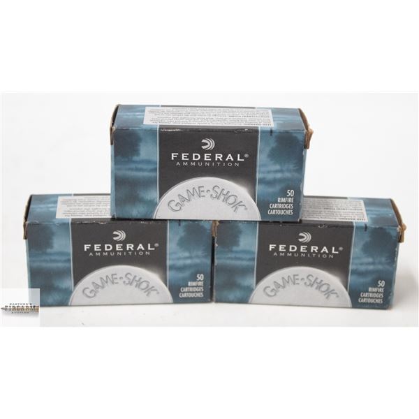 150 FEDERAL GAME-SHOK .22 LR 38 GR CARTRIDGES
